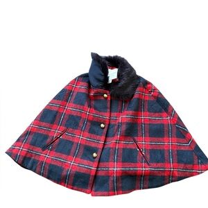 Janie & Jack plaid poncho